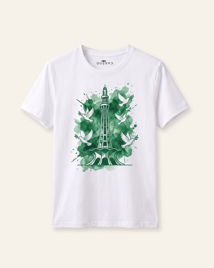 Dove Over Minar-e-Pakistan White Tee