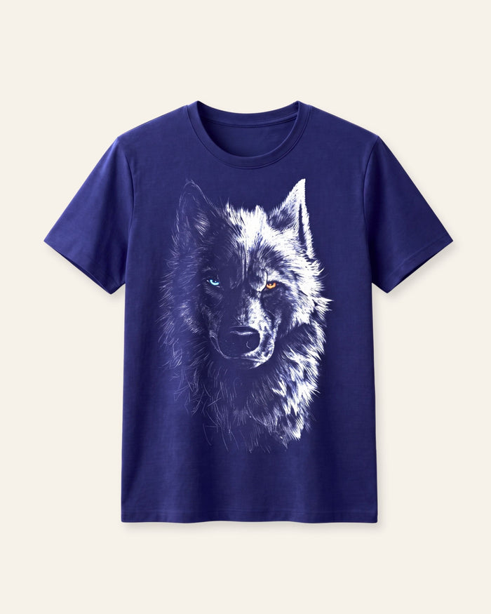 Boys Wolf Tee — Navy