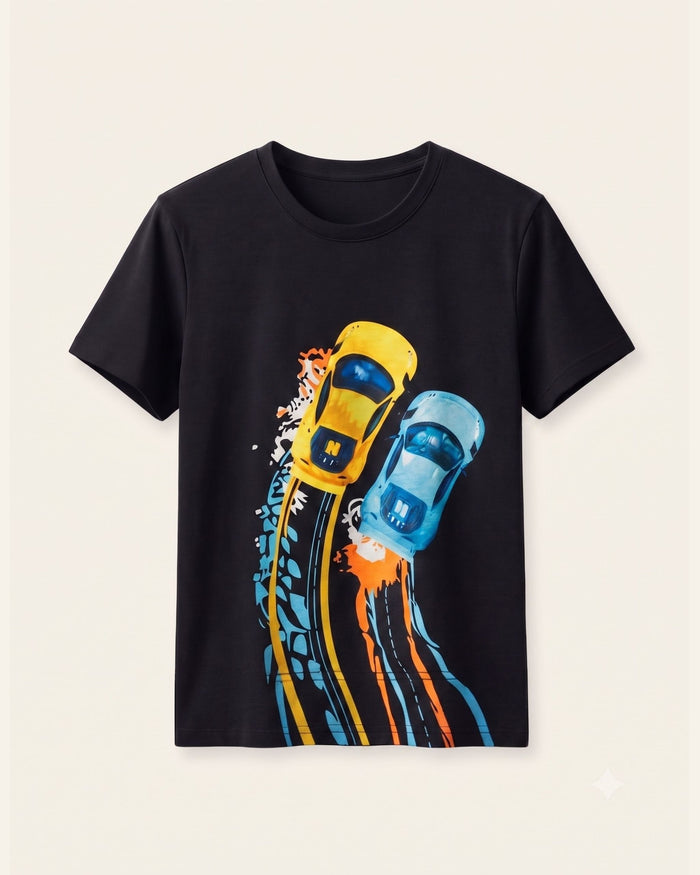 Boys Racing Cars Tee — Black