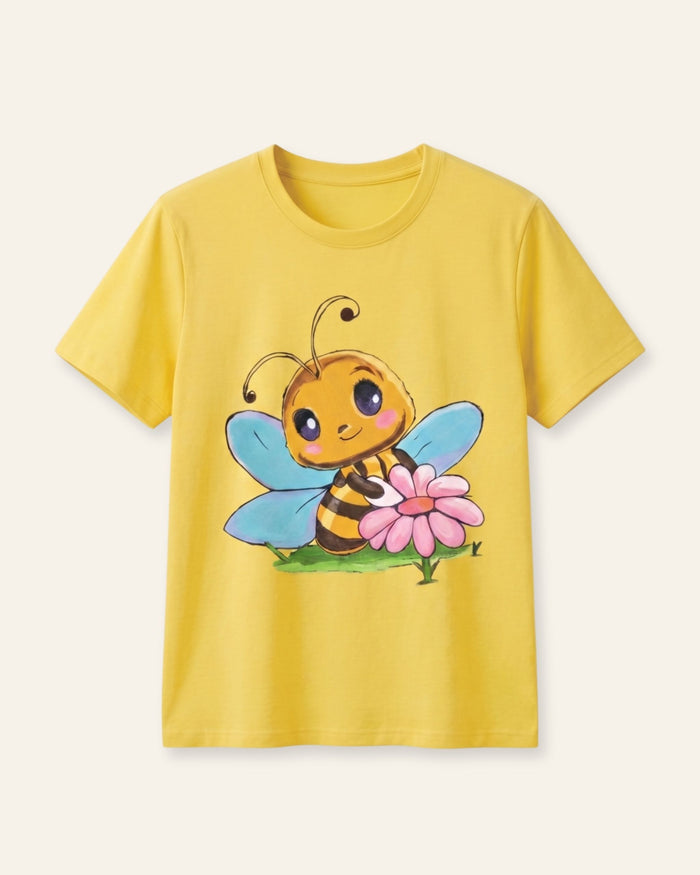 Girls Bee Blossom Tee — Yellow