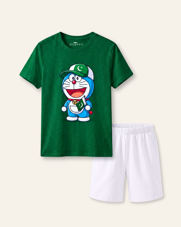 Cartoon Cat Green Set