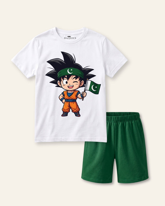 Cartoon Hero Flag White Set
