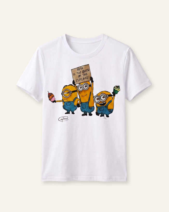 Boys Cartoon Crew Tee — White