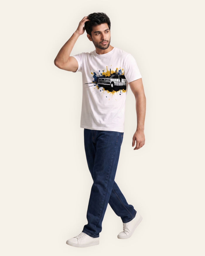 Men's Pickup Truck Graphic Tee — White
