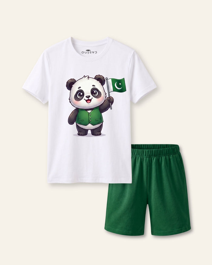 Panda With Flag White Set
