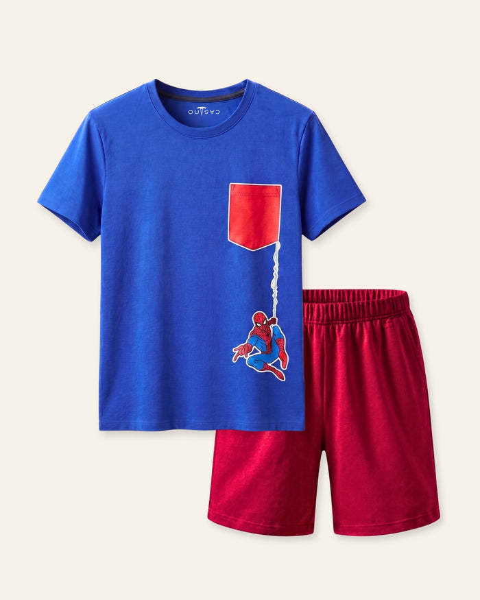 Boys Web Hero Shorts Set — Royal
