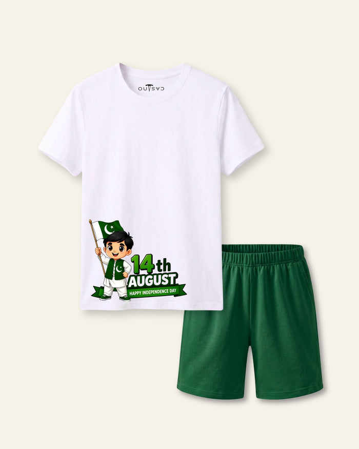 14 August Boy With Flag White Set