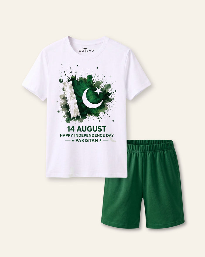 14 August Flag Wave White Set