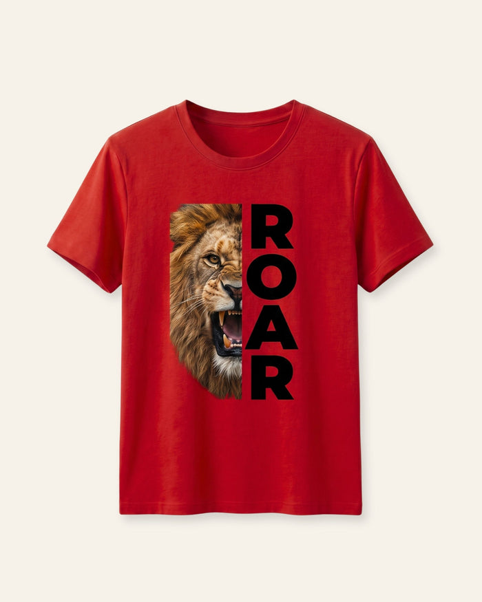 Boys Roar Lion Tee — Red