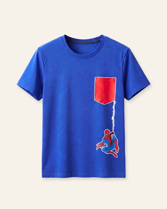 Boys Web Hero Pocket Tee — Royal Blue