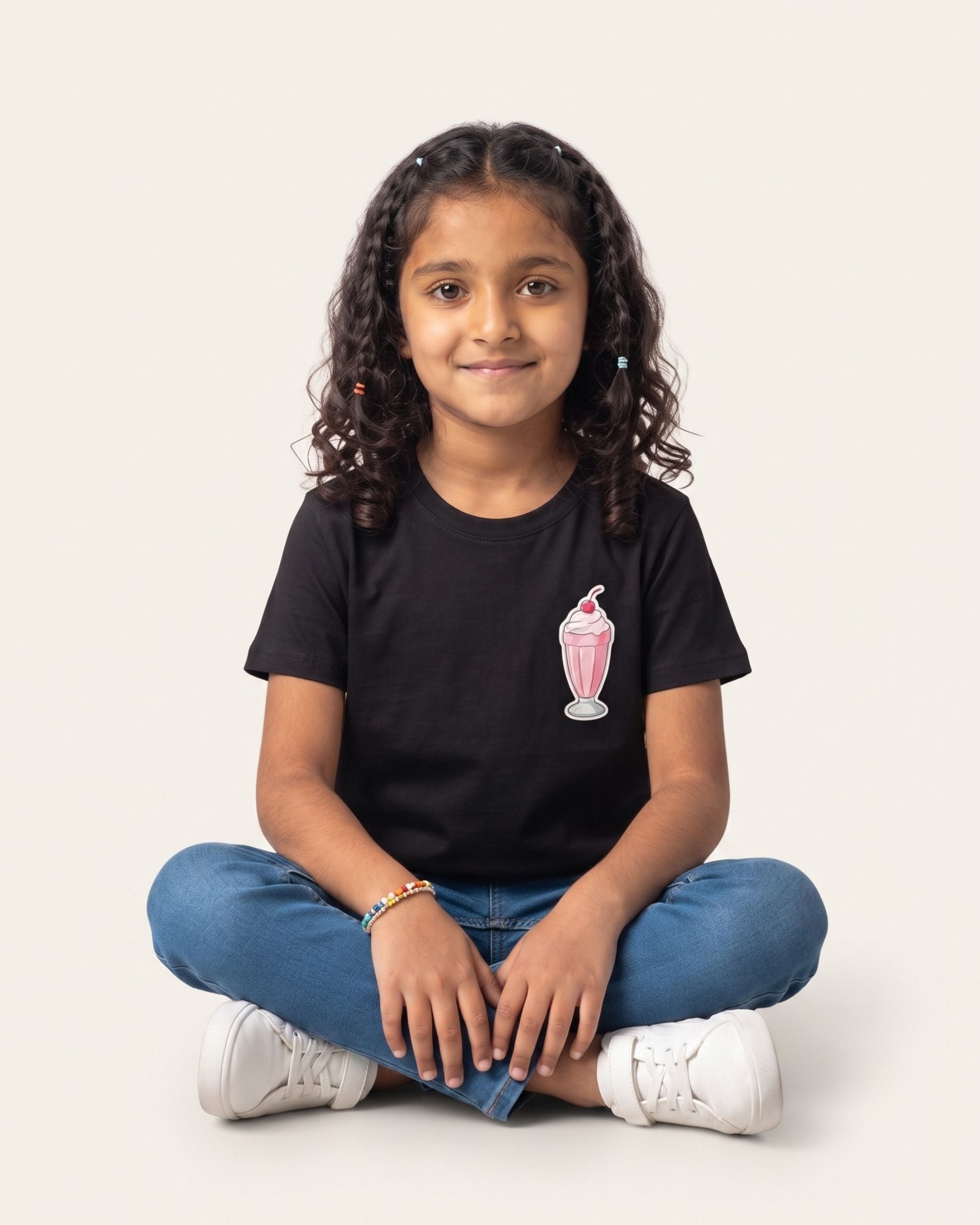 Girls Milkshake Tee — Black