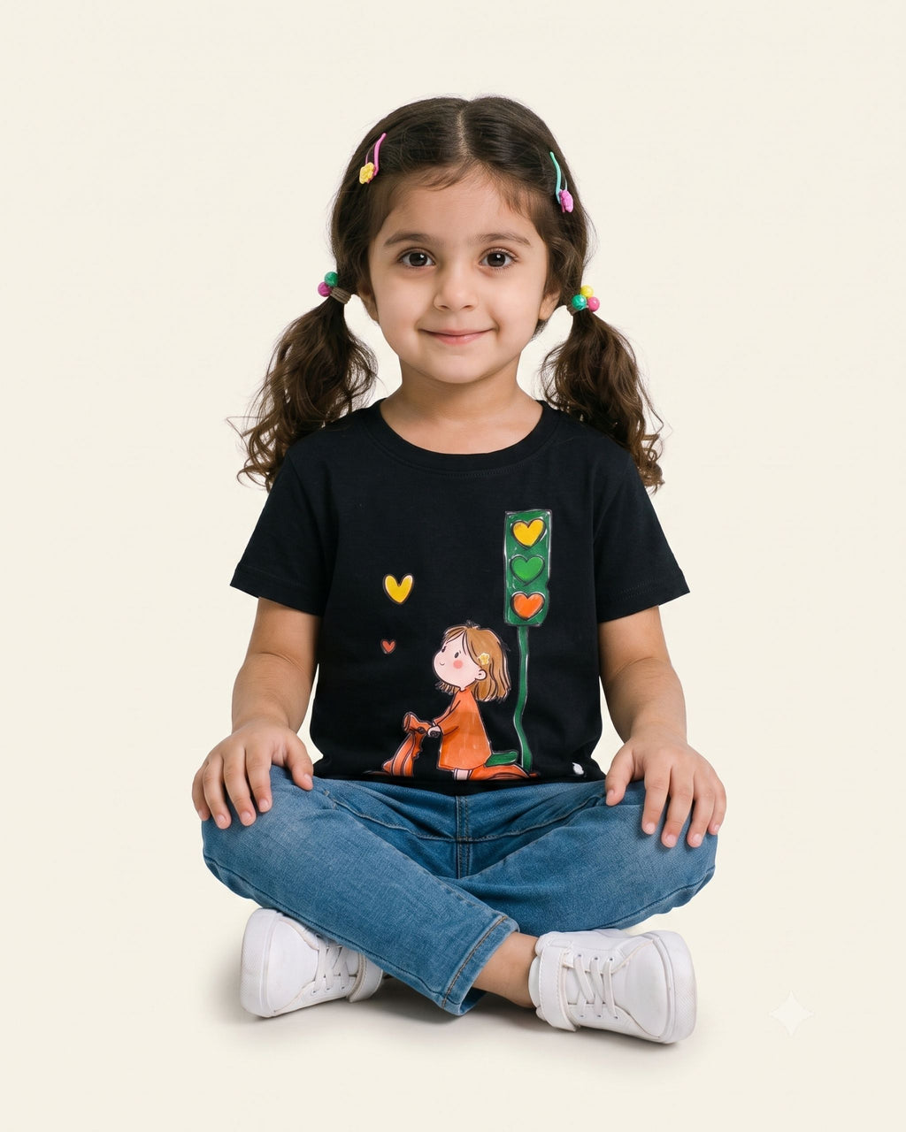 Girls Scooter Girl Tee — Black