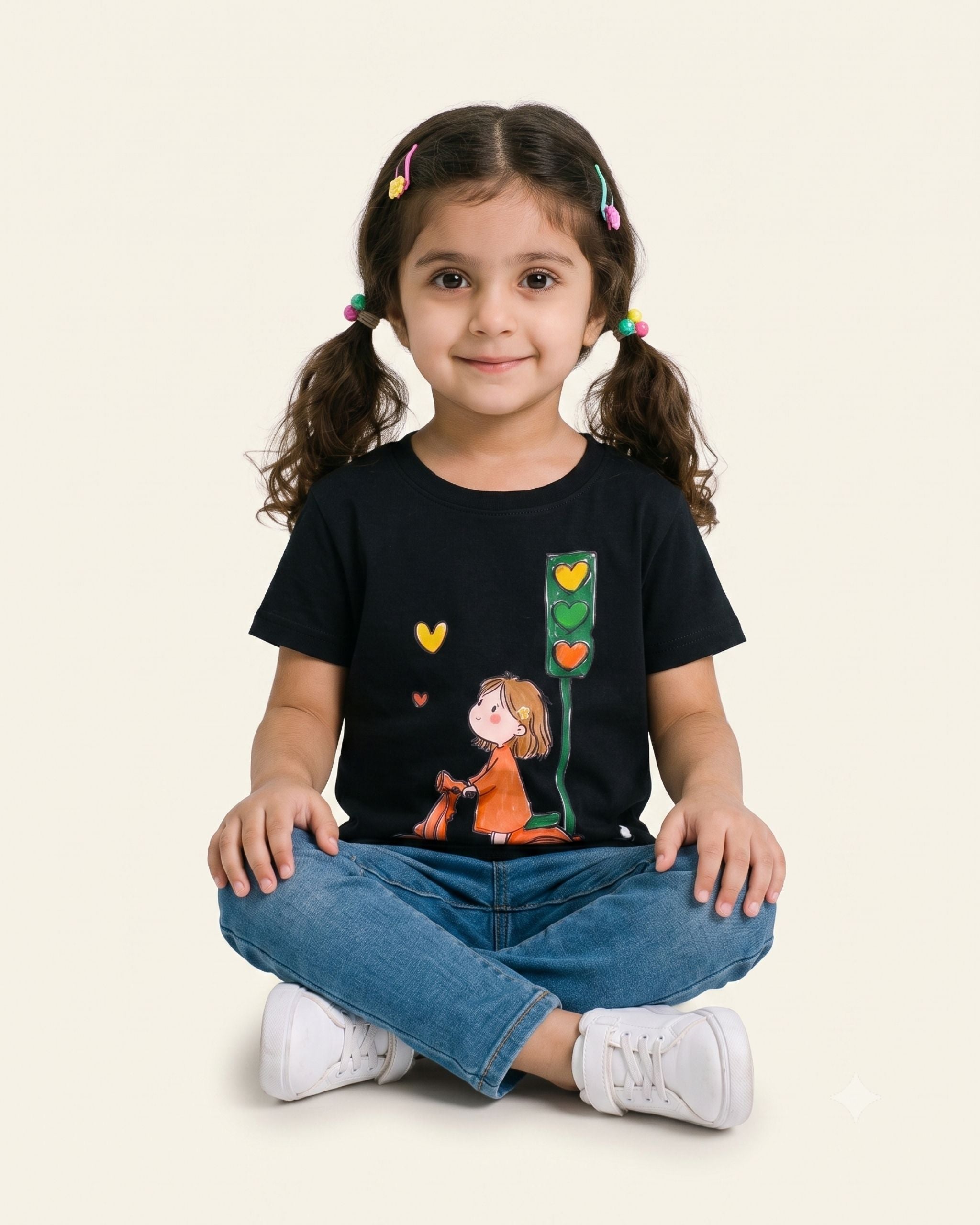 Girls Scooter Girl Tee — Black