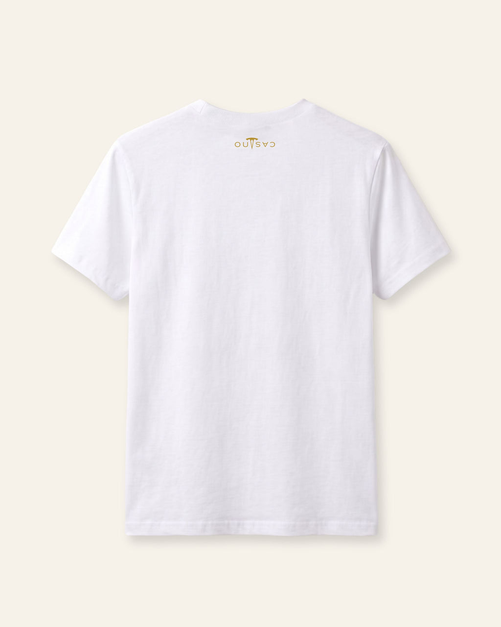 Kids white basic tee, flat back