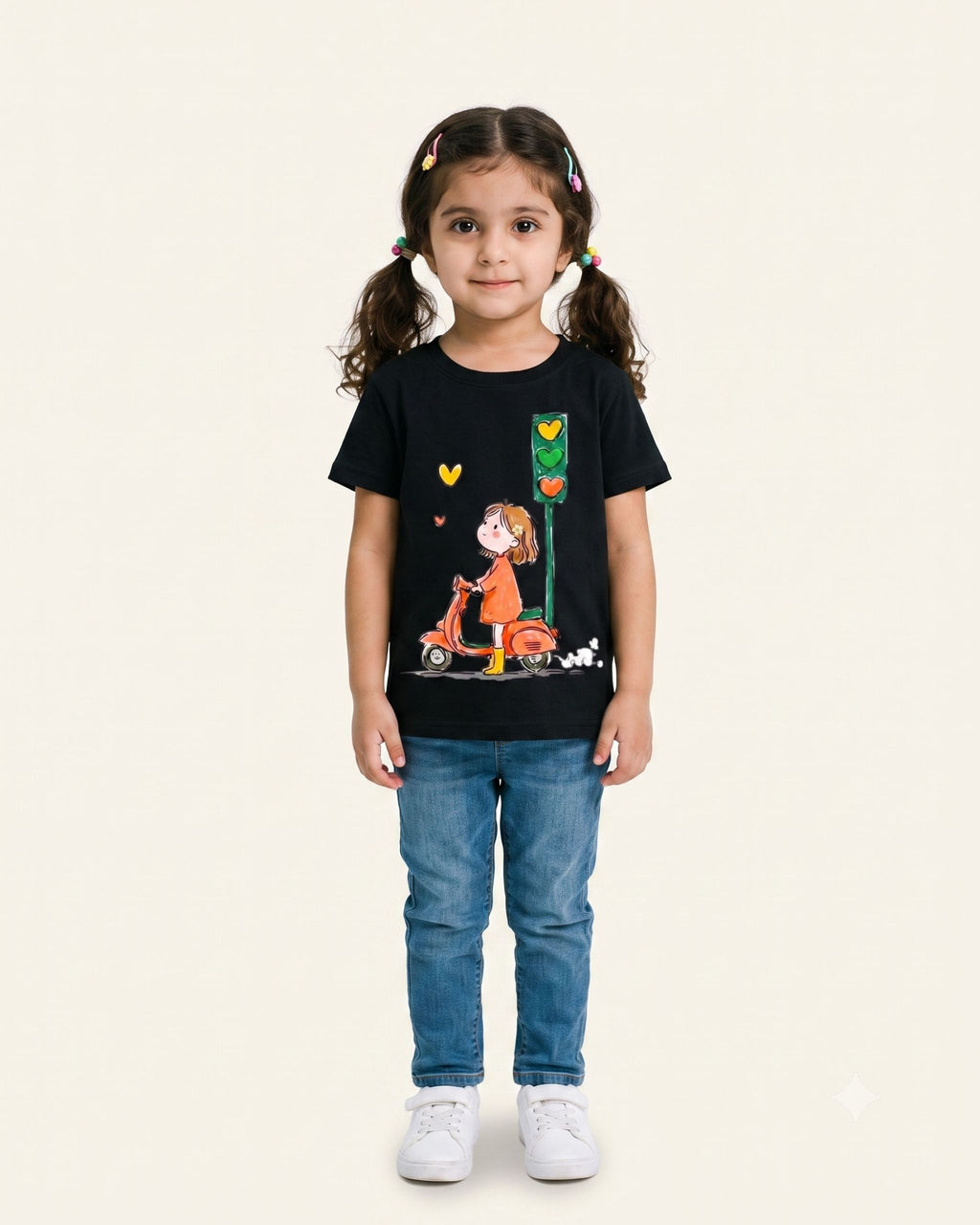 Girls Scooter Girl Tee — Black