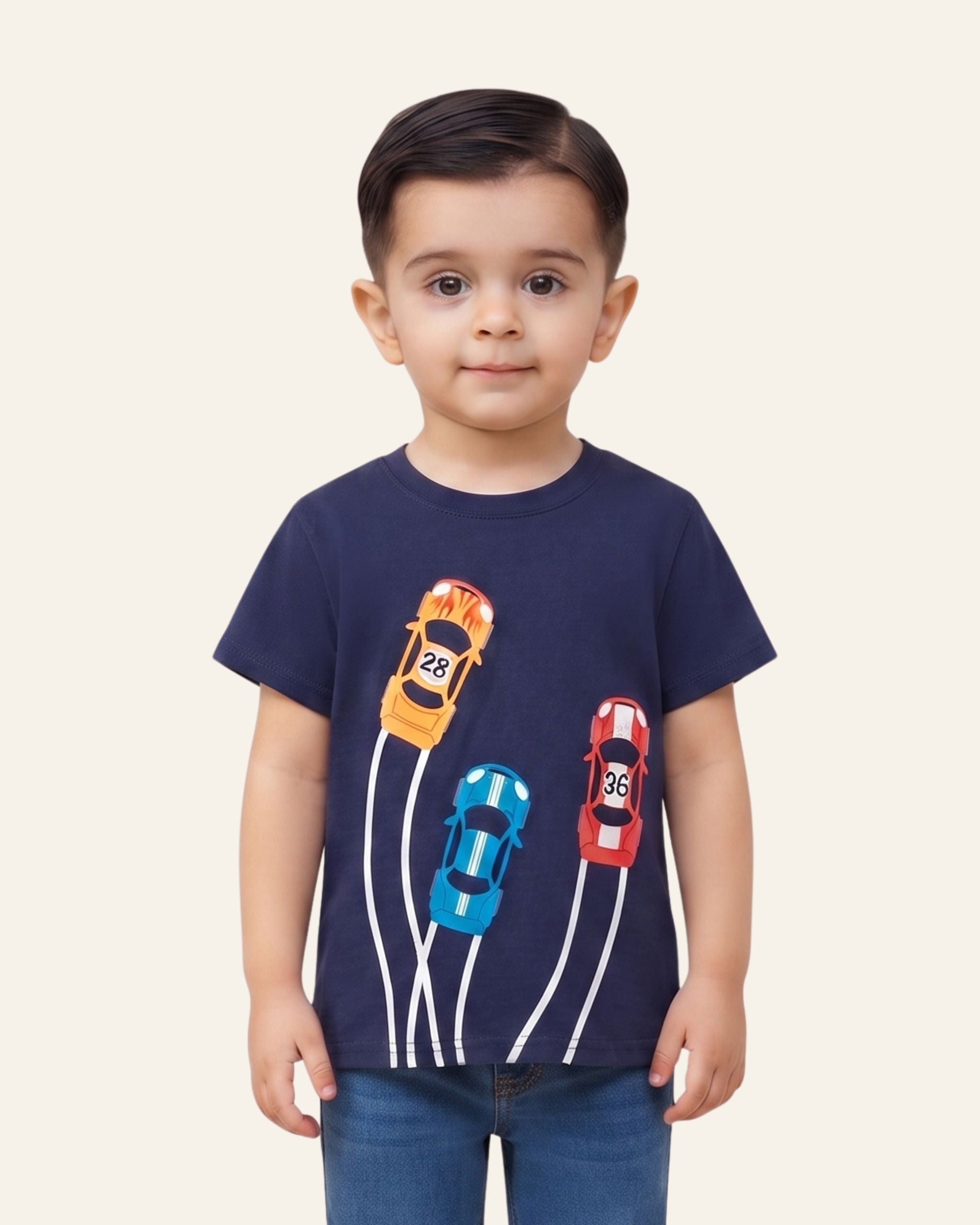 Boys Racing Cars Tee — Navy