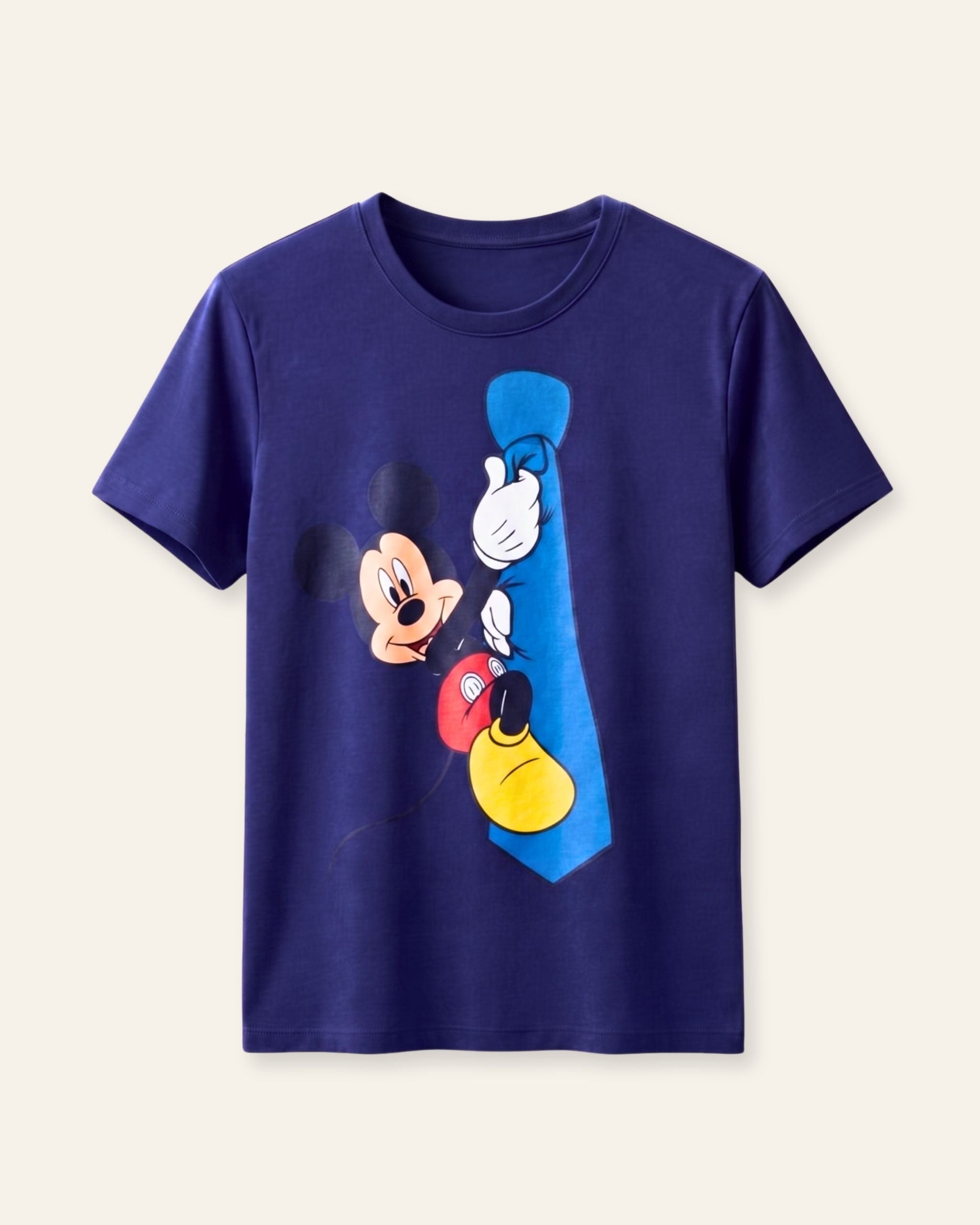Boys Cartoon Mouse Tee — Navy