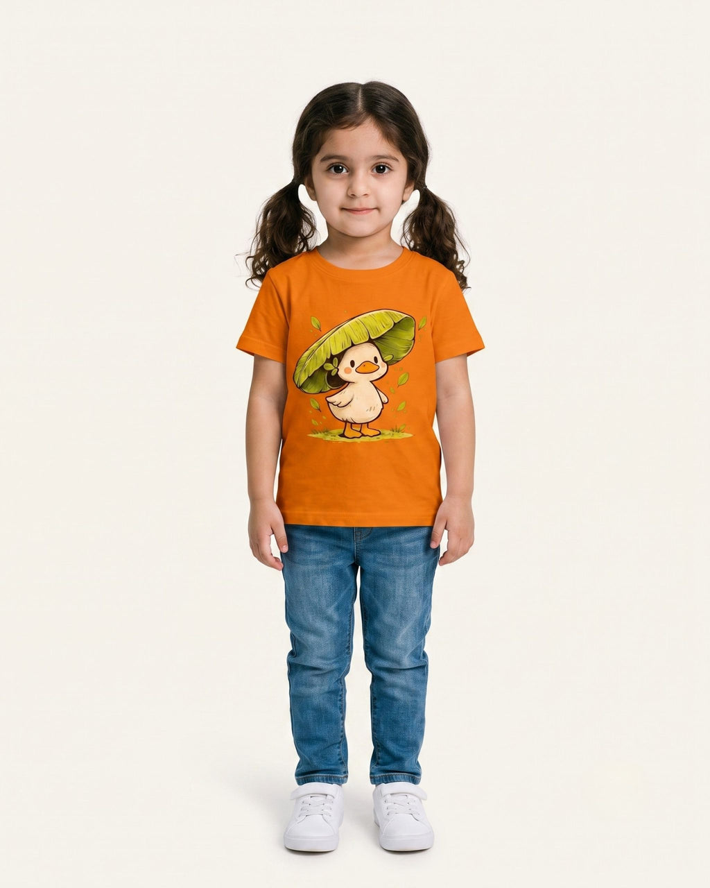Girls Duck Umbrella Tee — Orange