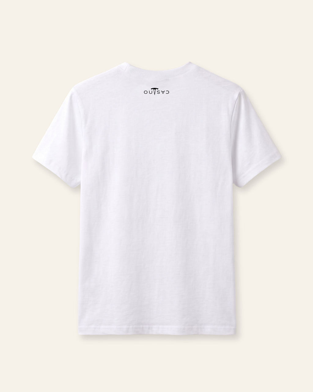 Kids white basic tee, flat front