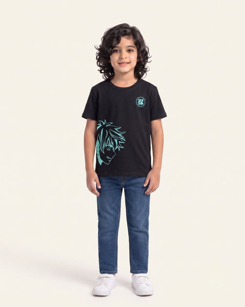 Boys Anime Hero Tee — Black