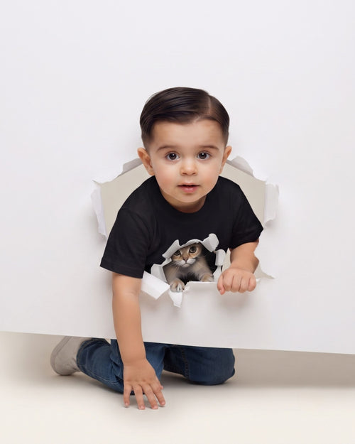 Boys Cat Tee — Black