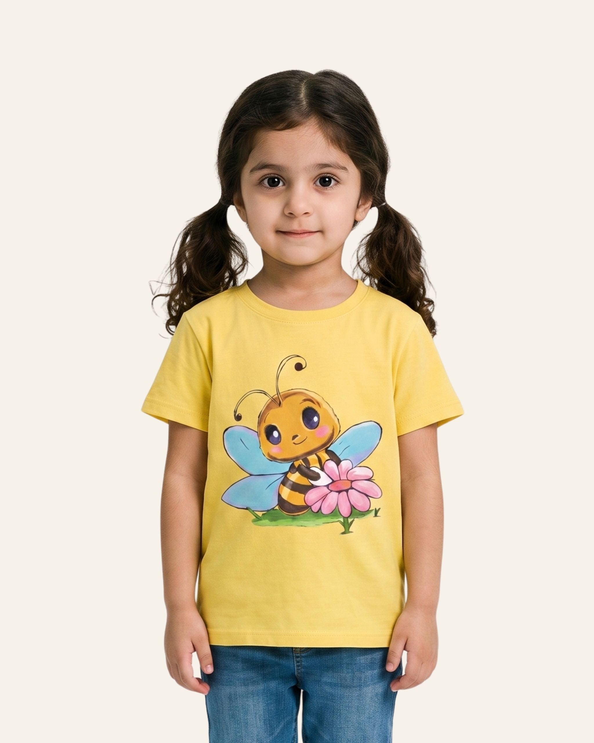Girls Bee Blossom Tee — Yellow