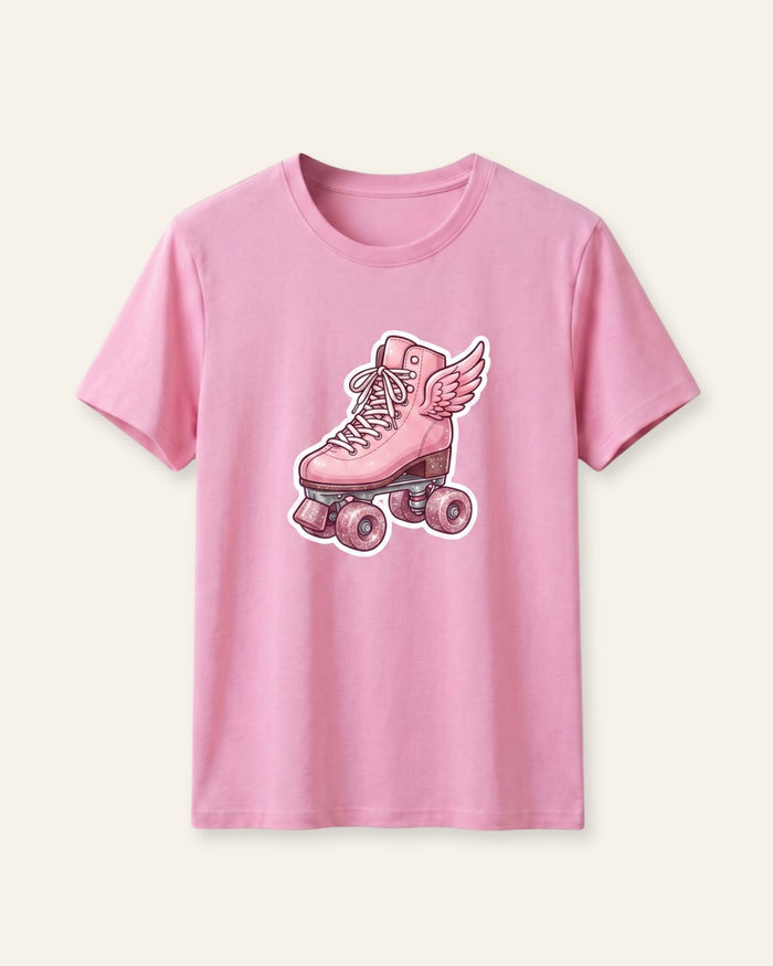 Girls Roller Skate Tee — Pink