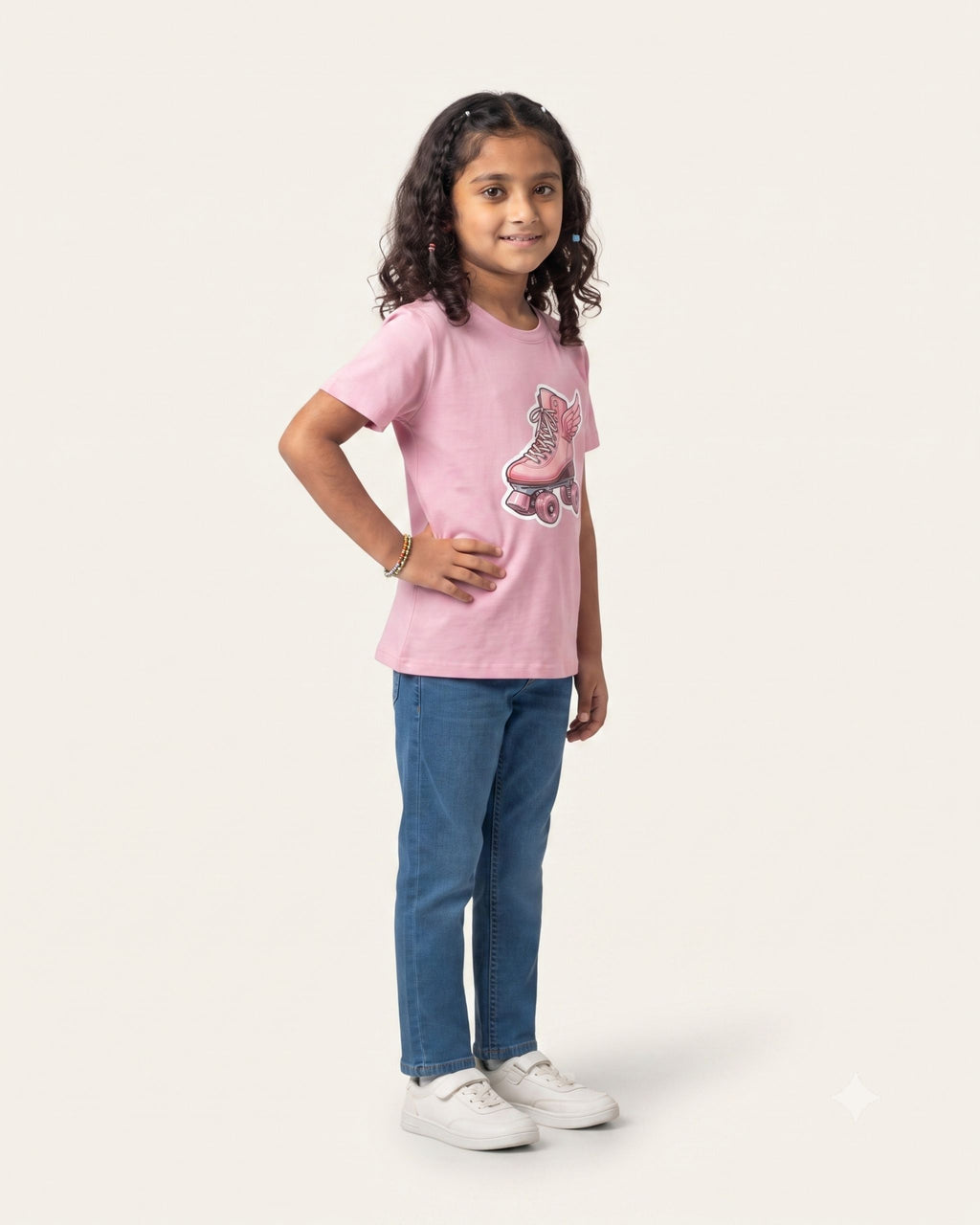 Girls Roller Skate Tee — Pink