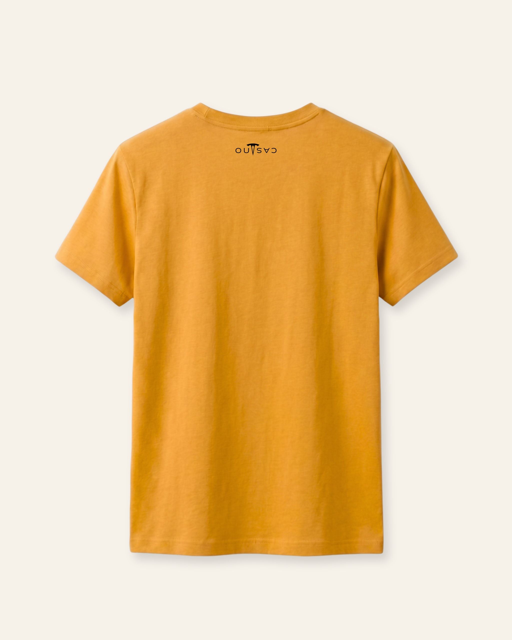 Kids mustard basic tee, flat back