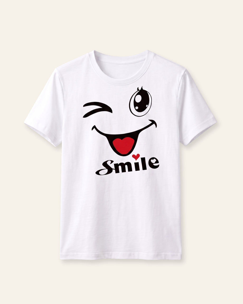 Girls Smile Wink Tee — White