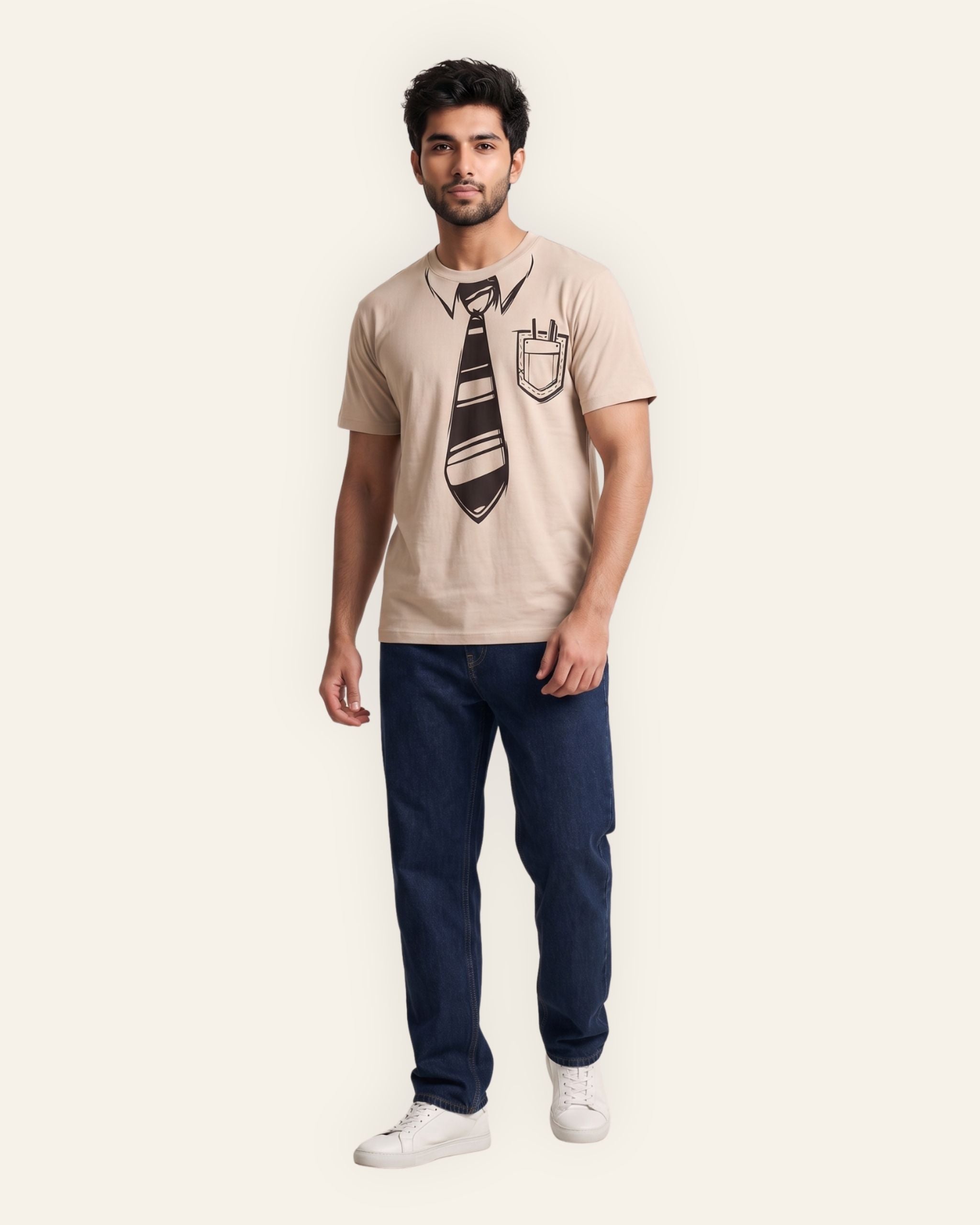 Men's Tie Pocket Graphic Tee — Sand