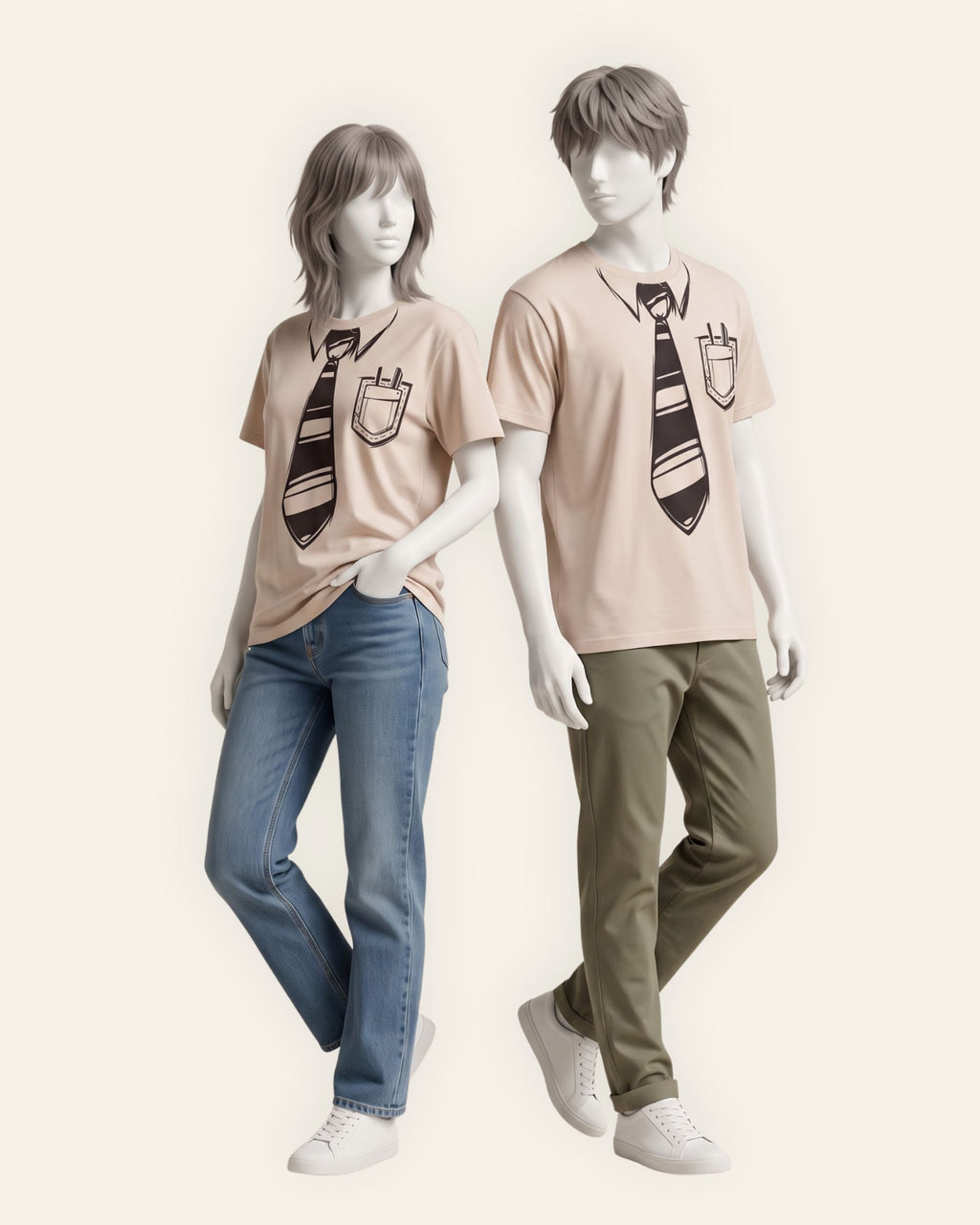 Matching Sketch Tie Tees
