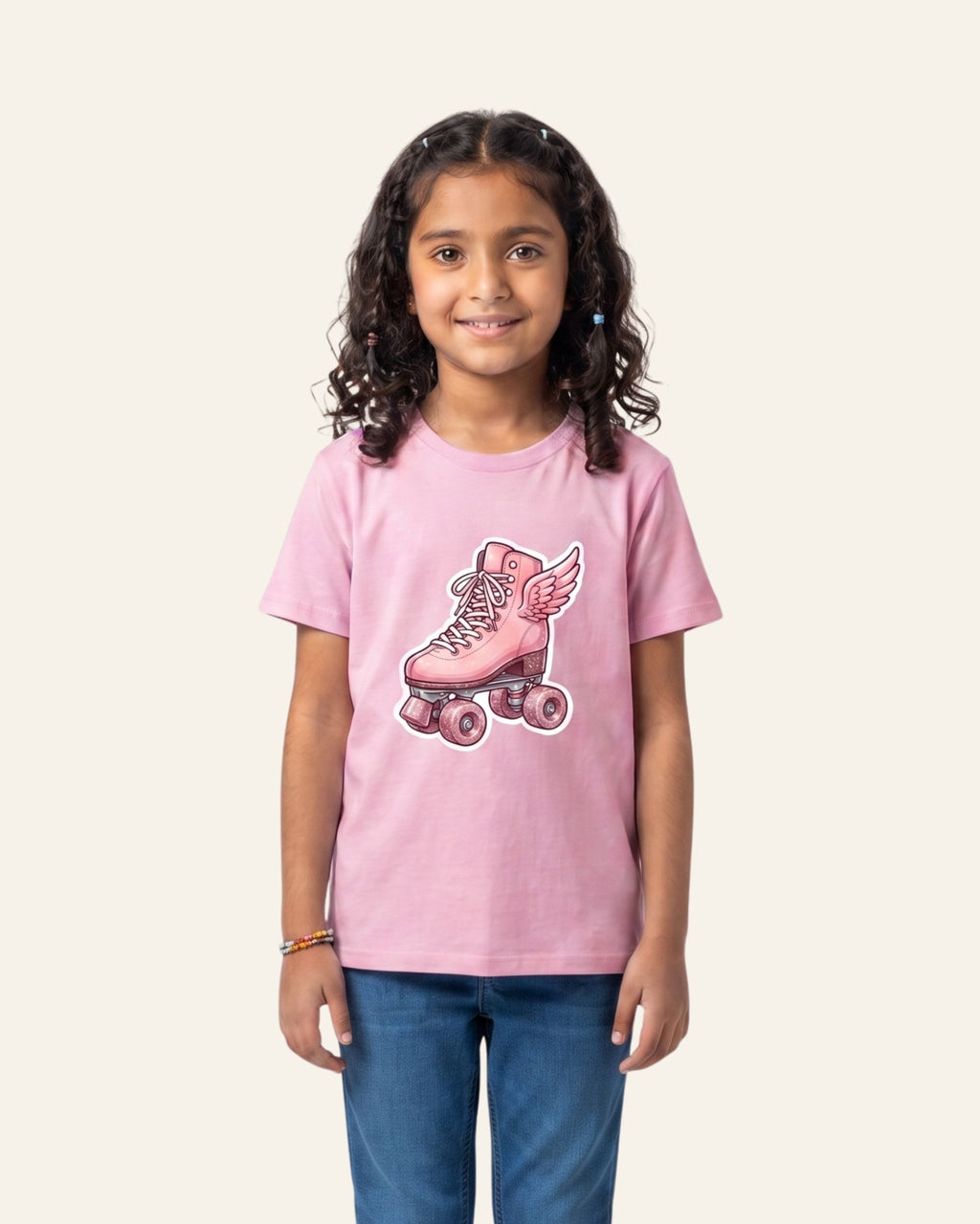 Girls Roller Skate Tee — Pink