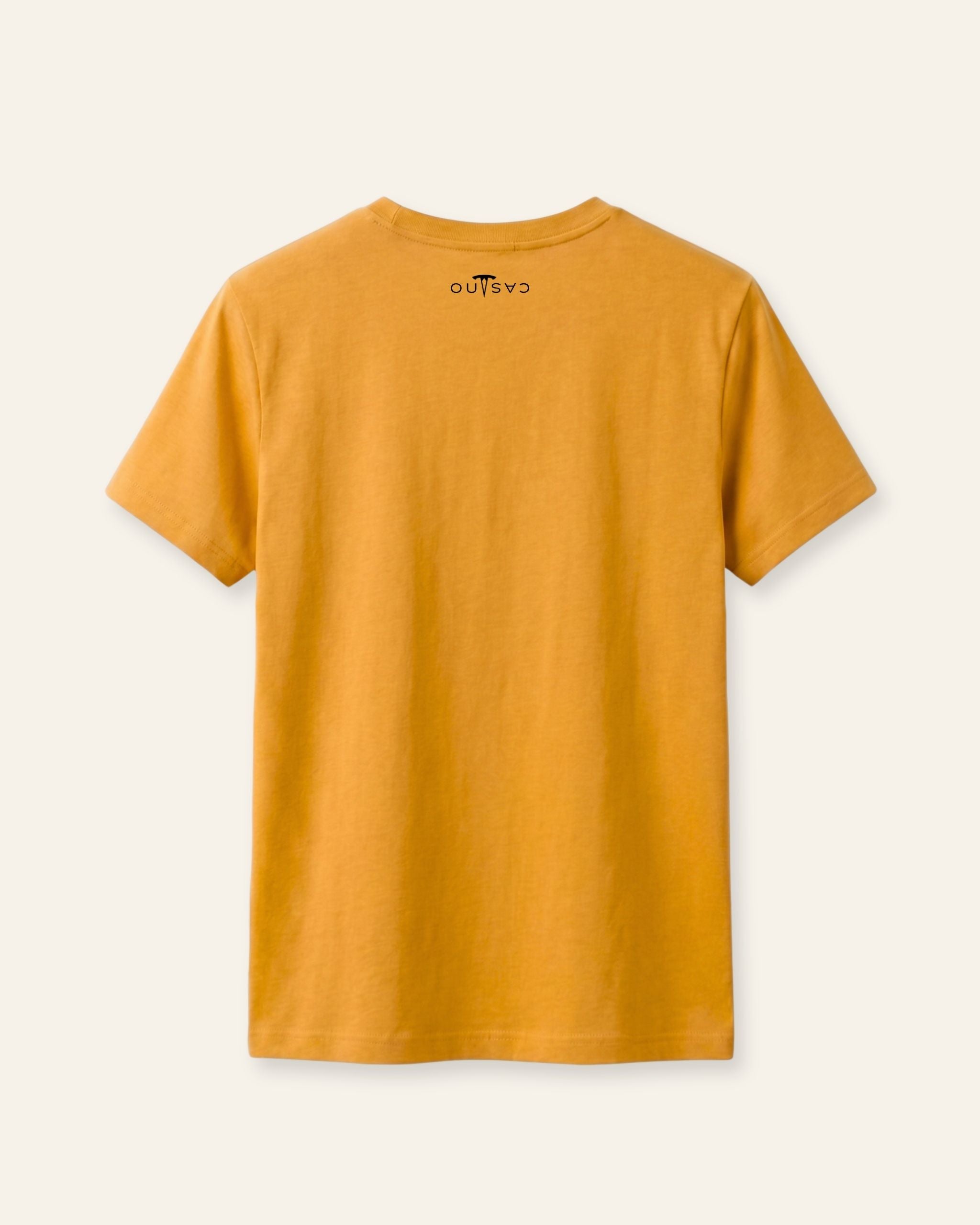 Kids mustard basic tee, flat back