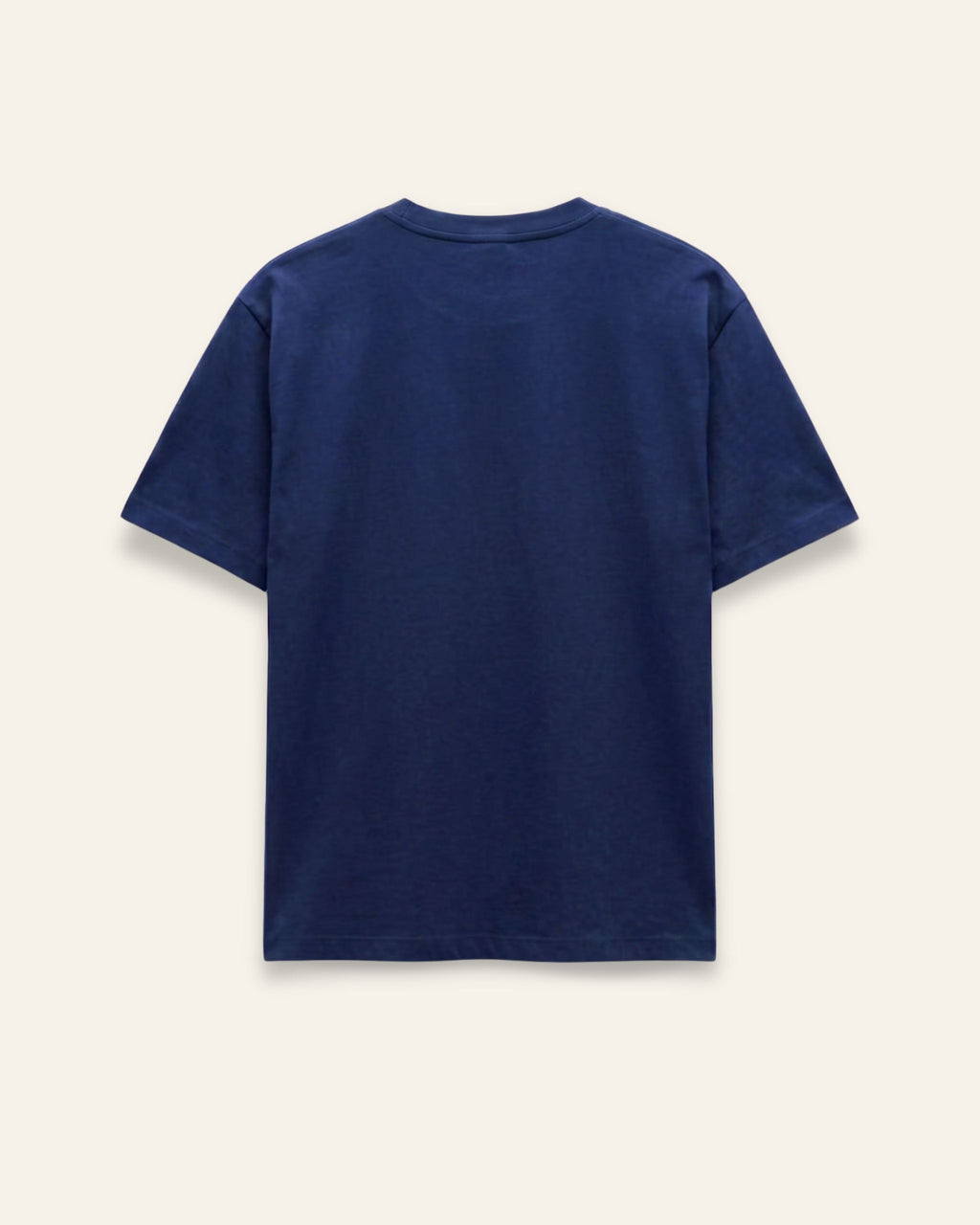 Back of the navy cotton tee, plain