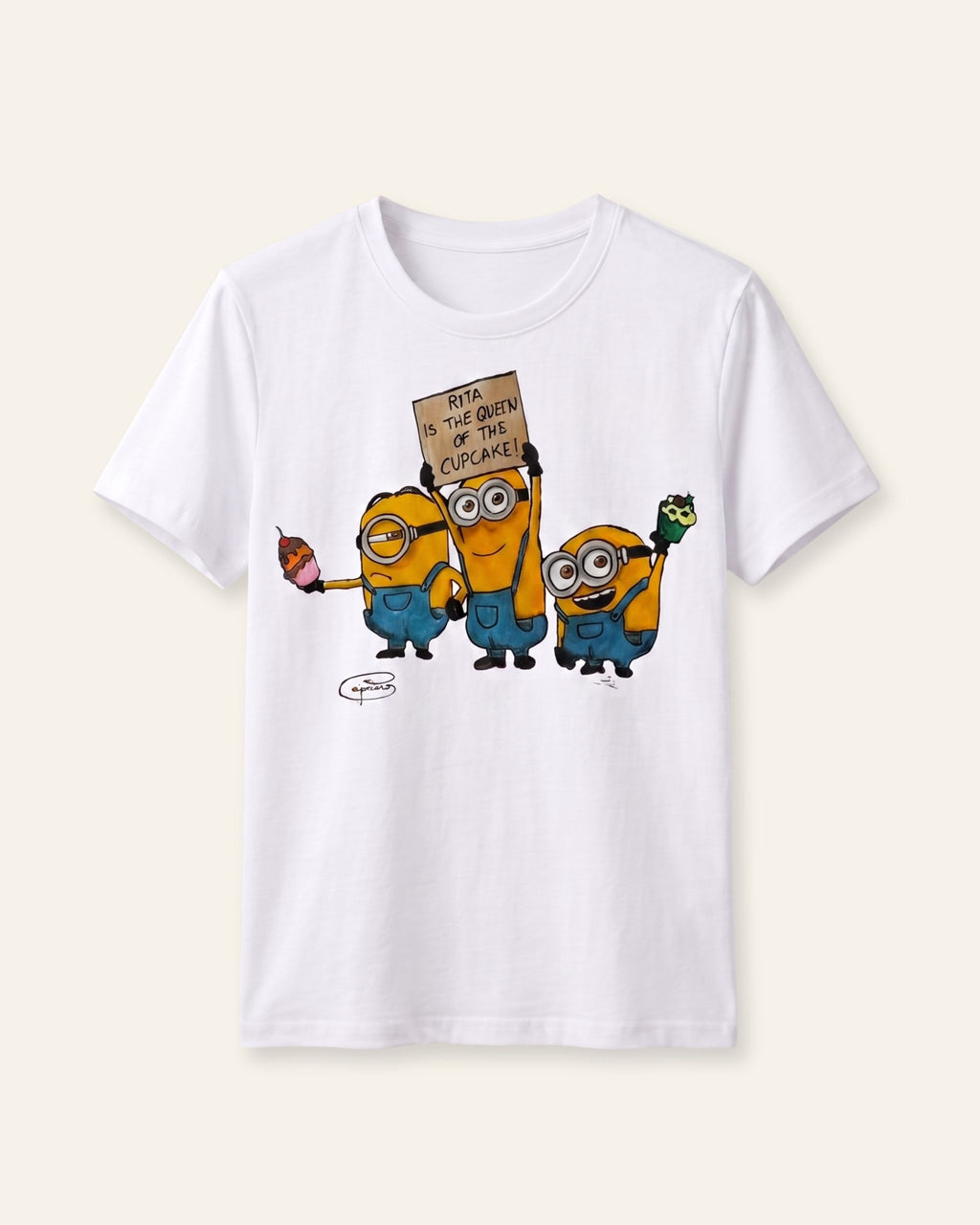 Boys Cartoon Crew Tee — White