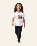 Girls Cartoon Bears Trouser Set — White