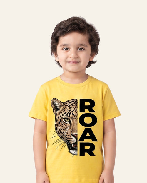 Boys Leopard Roar Shorts Set — Yellow