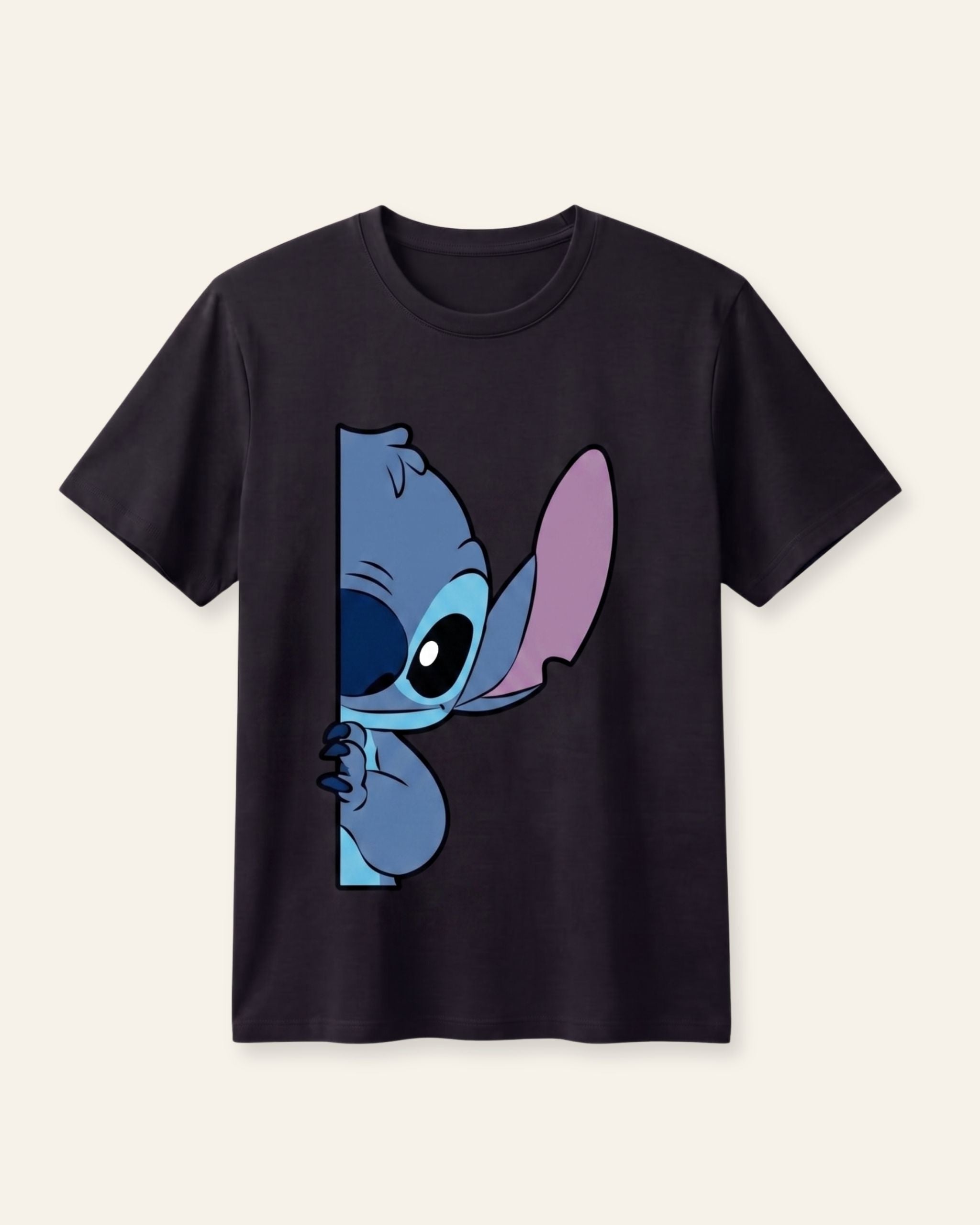 Men's Cartoon Alien Graphic Tee — Black