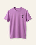 Kids orchid basic tee with the OUTCAST logo, flat front
