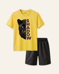 Boys Panther Shadow Shorts Set — Yellow