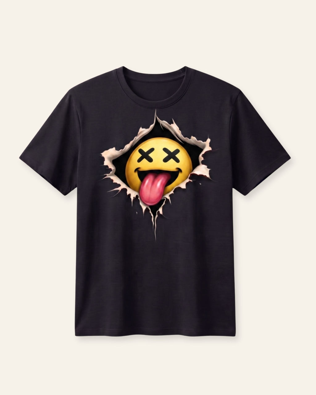Men's Cheeky Emoji Graphic Tee — Black