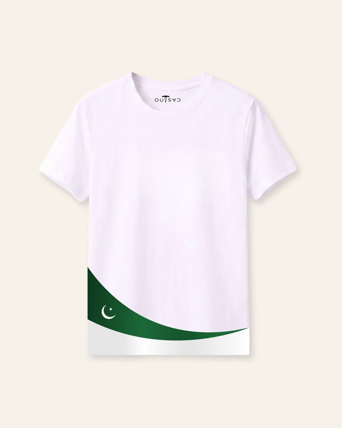Flag Ribbon White Tee