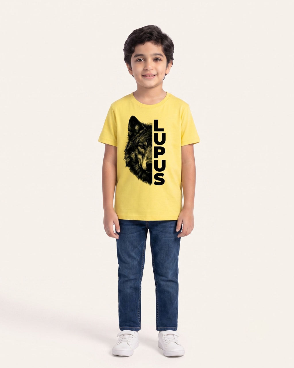 Boys Lupus Wolf Tee — Yellow