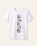 Girls Panda Print Tee — White