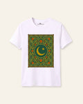 Kids white tee with an orange and red truck art frame print