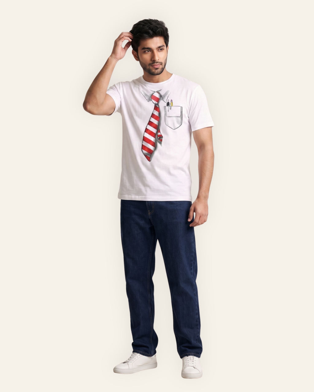 Men's Tie Graphic Tee — White
