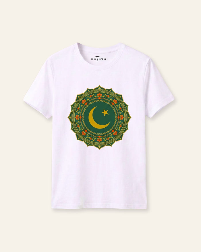 Green Mandala White Tee