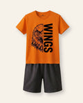 Boys Tiger Wings Shorts Set — Orange
