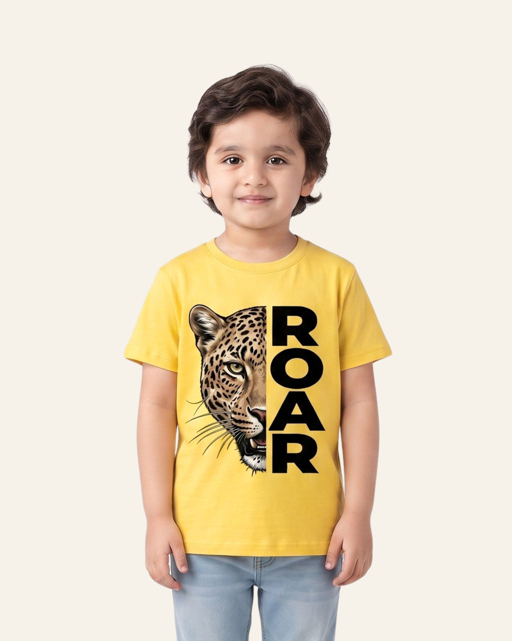 Boys Roar Leopard Tee — Yellow